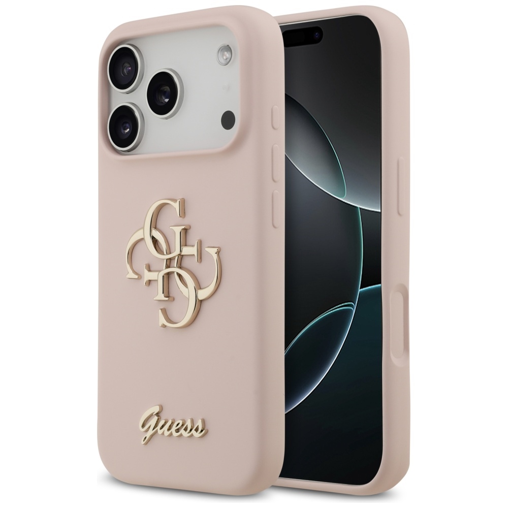 Guess Silikonhülle Mit Großem 4g-schriftzug Für Iphone 17 Pro, Pink