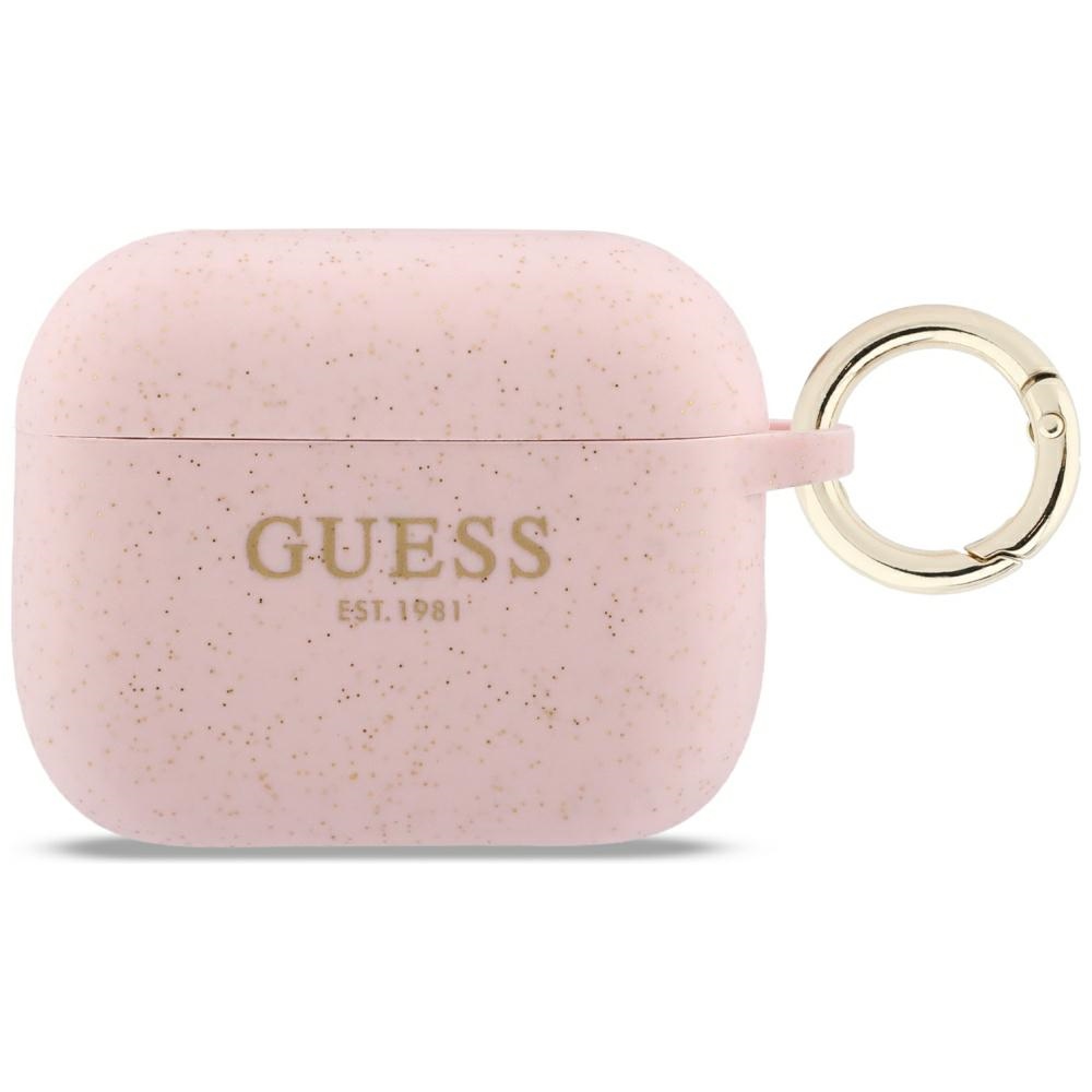 Guess Silikon-glitzerringhülle Für Airpods Pro 3 Pink