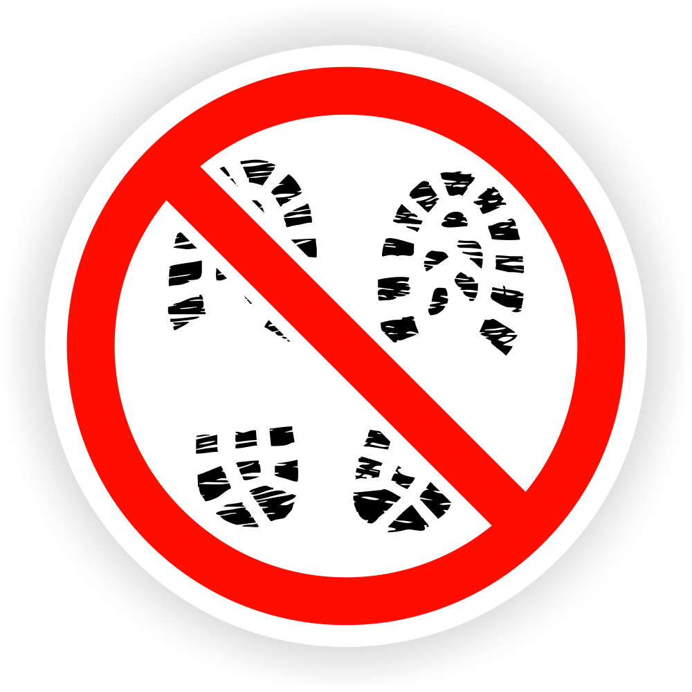Hinweisschild – Zutritt Mit Schuhen Verboten (10 Cm)