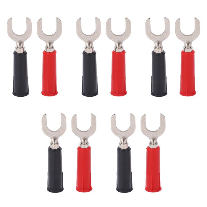 10 Pvc-messing-drahtverbinder In Gabel-/schaufelform, 8 Mm/0,3 Zoll Y-stecker, 4 Mm/0,2 Zoll U-stecker, 30 V Ac – 60 V Dc