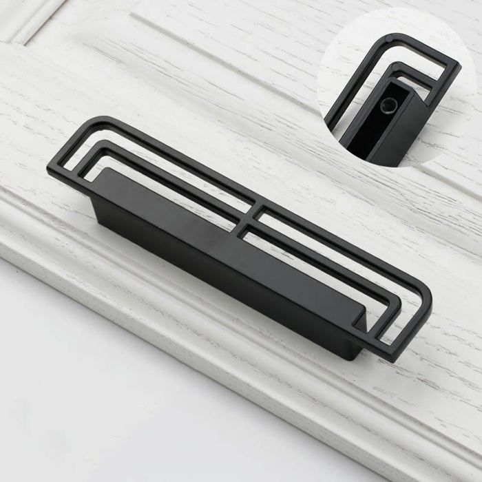 Zwei Küchenschranktür- Und Schubladengriffe Und -knöpfe Schlafzimmermöbel-schubladengriffe (6285 - 96 Mm Abstand, Schwarz).