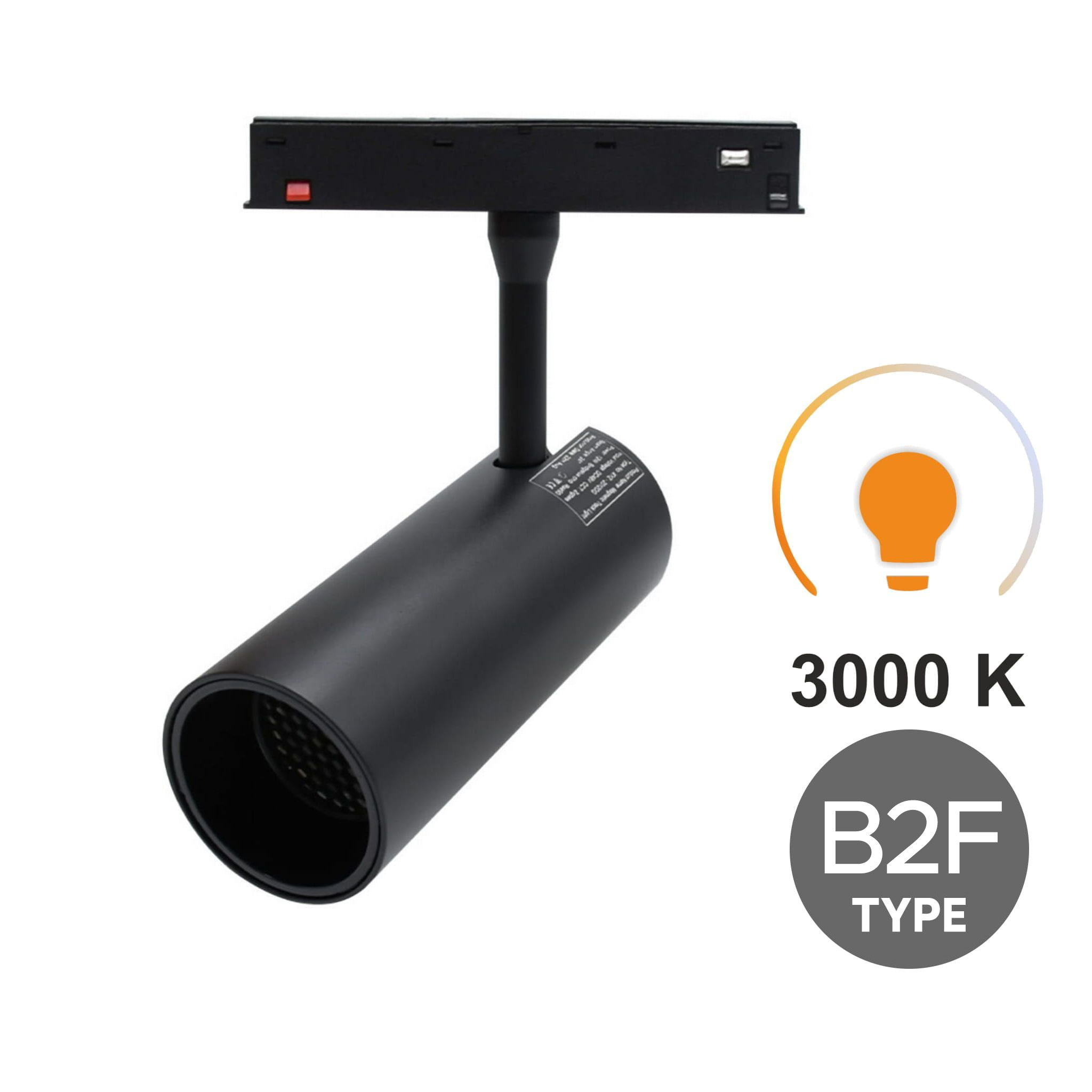 Led-schienenstrahler 12 W, 3000 K Warmweiß, Typ B2f Für Magnetschienen Smart Track 48 V Dc
