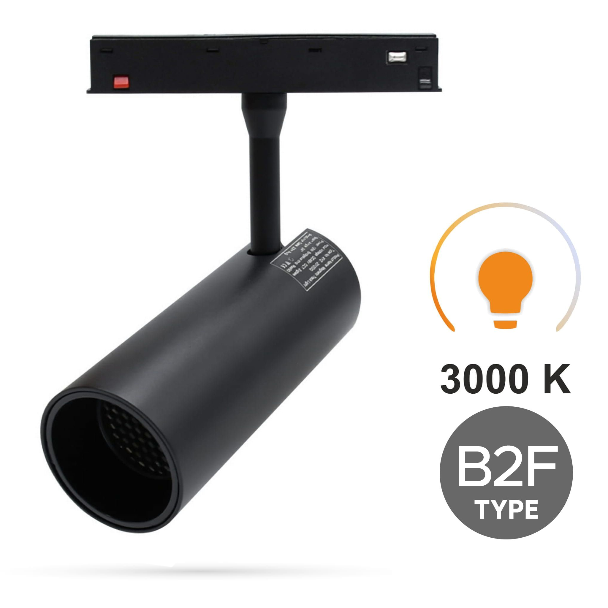 Led-schienenstrahler 30 W, 3000 K Warmweiß, Typ B2f Für Magnetschienen Smart Track 48 V Dc