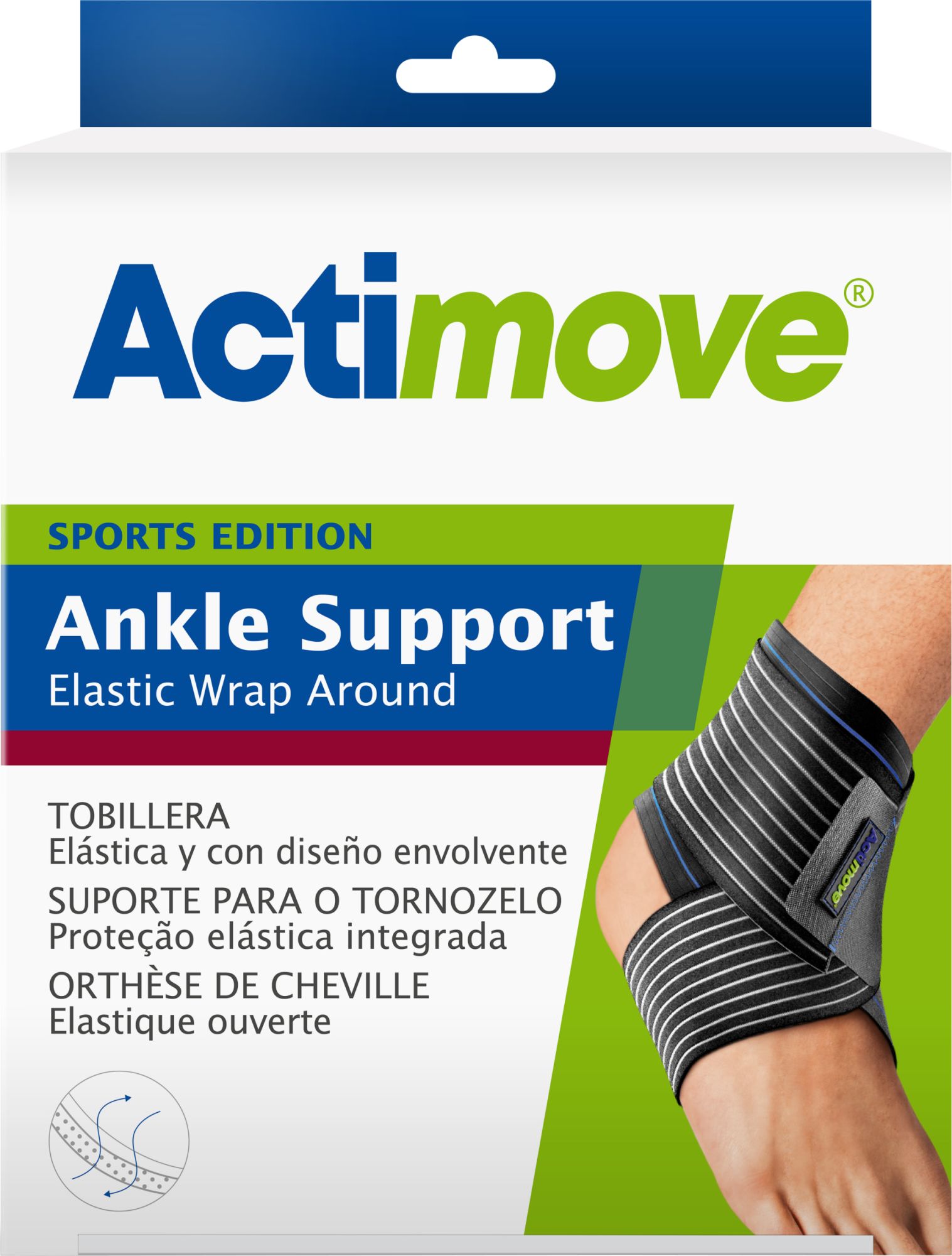 Actimove Se Knöchelbandage Mit Elastischem Wickelband, Größe M, Schwarz (7341481) (k=12)