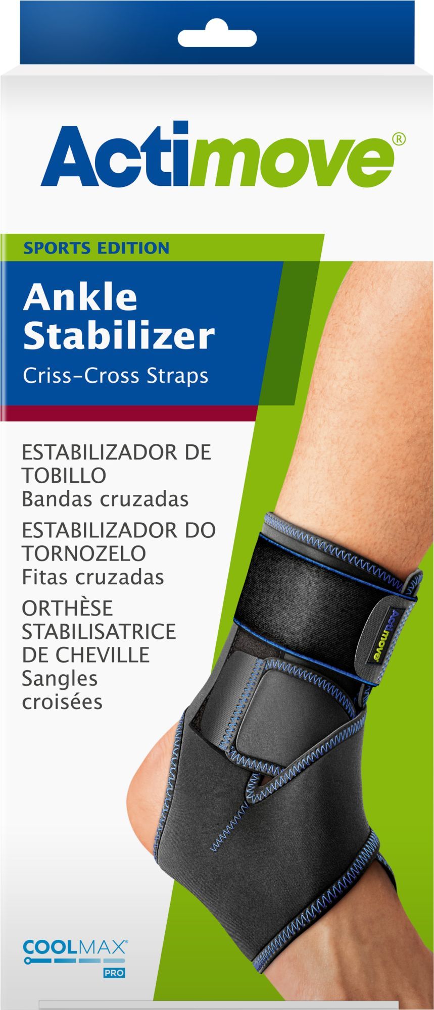 Actimove Se Knöchelbandage Mit Gekreuzten Riemen, Verstellbare Größe, Universal Schwarz (7561130) (k=12)