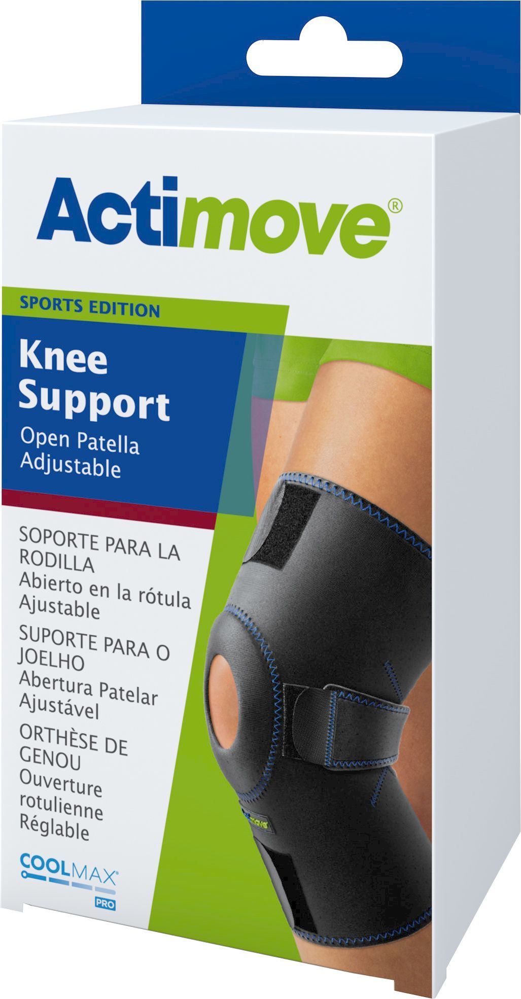 Actimove Se Knieorthese Mit Freiliegender Kniescheibe, Verstellbare Größe, Universalgröße Schwarz (7559310) (k=12)