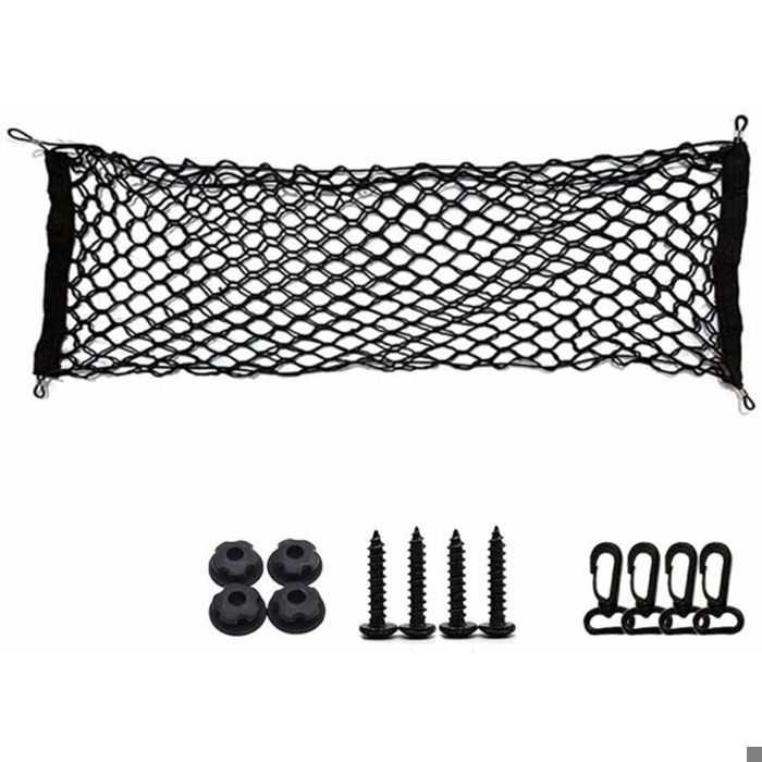 Auto-aufbewahrungsnetz – Doppellagig – 110 X 40 Cm – Schwarz – Großes Fassungsvermögen – Einfache Montage