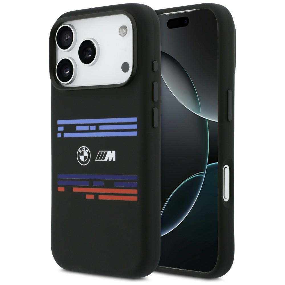 Bmw M Silikonhülle Mit Horizontaler Linie Und Magsafe-funktion Für Iphone 17 Pro, Schwarz