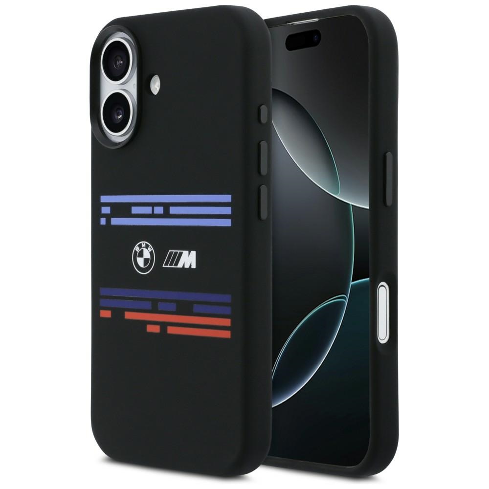 Bmw M Silikonhülle Mit Horizontalem Linienmuster Und Magsafe-funktion Für Iphone 17, Schwarz