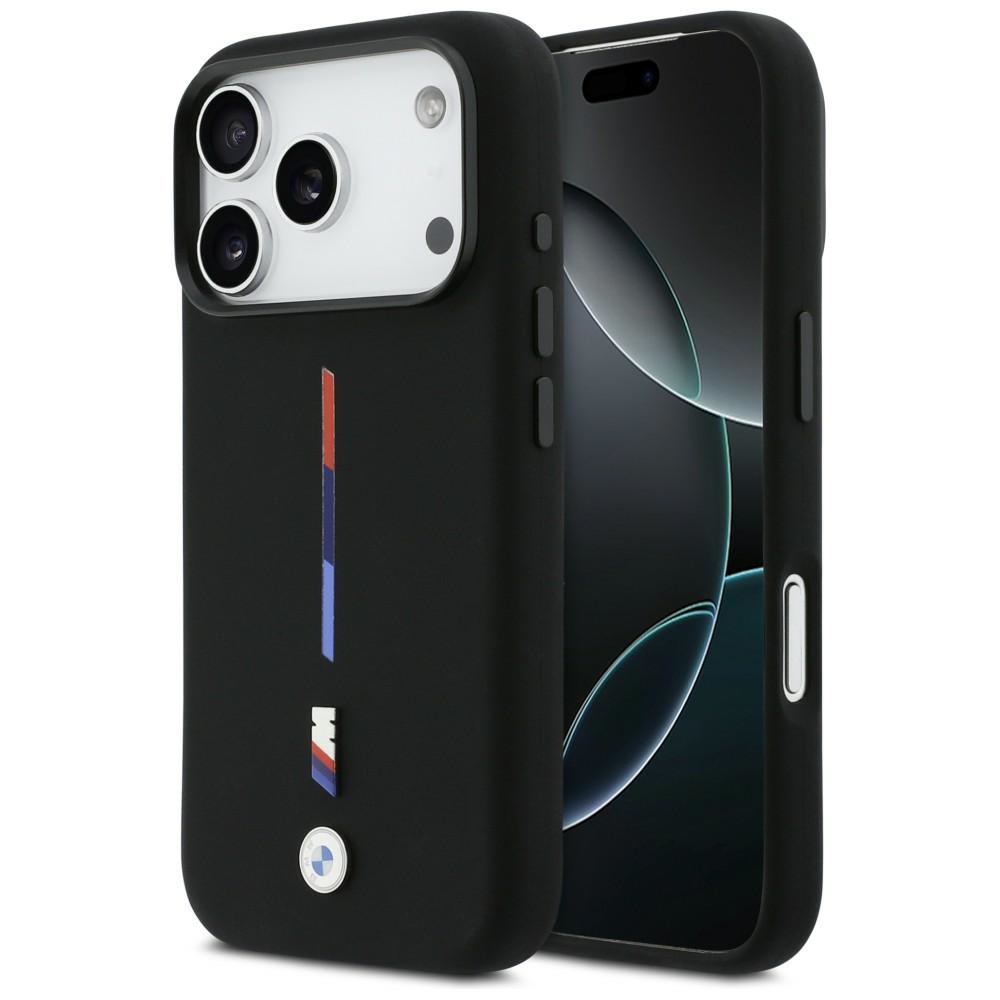 Bmw M Silikon-magsafe-hülle Mit Dreifarbiger Linie Für Iphone 17 Pro, Schwarz