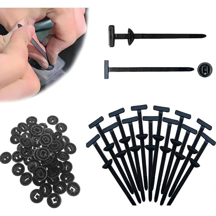 100 Nylon-kabelbinder, Uv-beständig, Für Autoreparaturen, Schwarz.