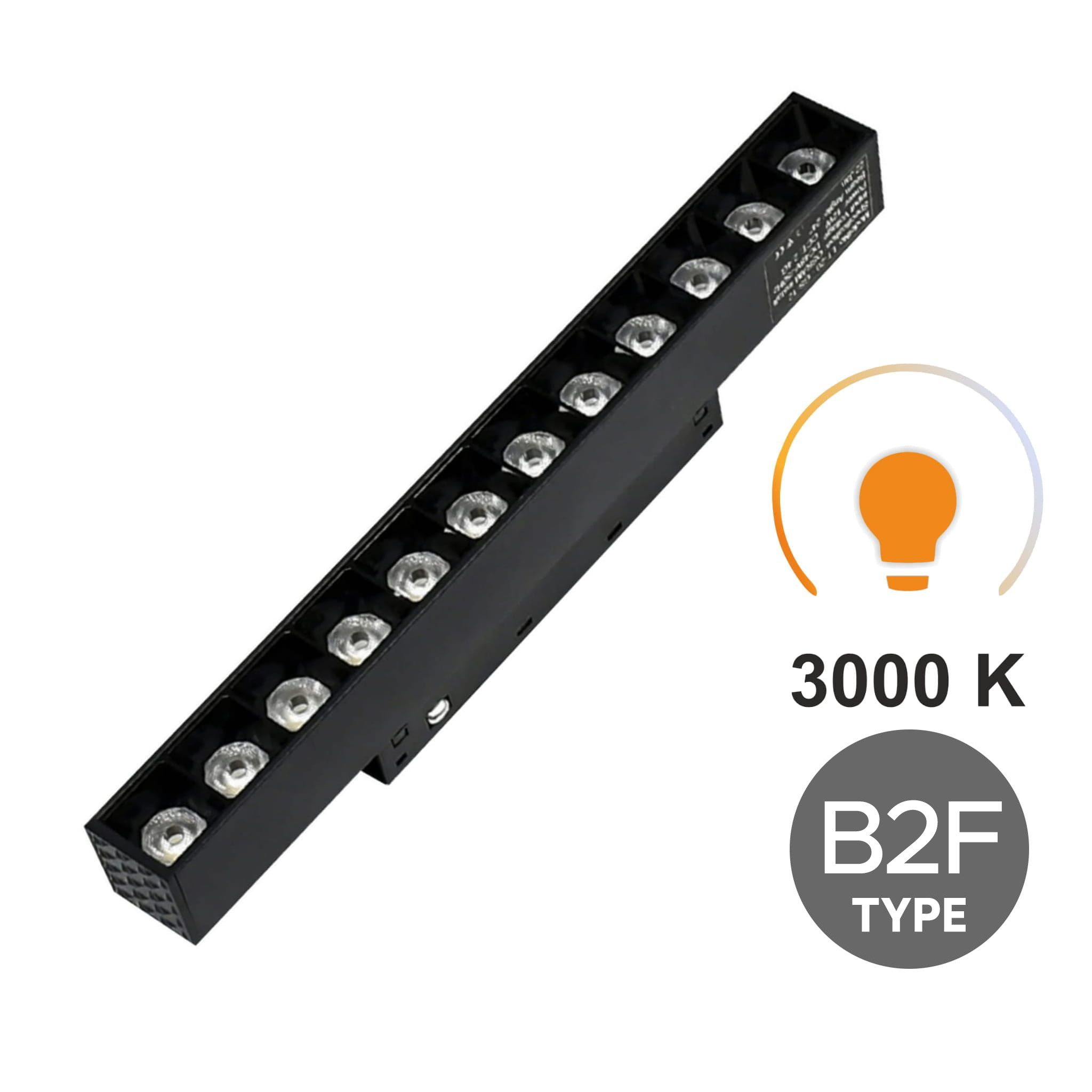 Linearer Gitterstrahler 12 W 3000 K Warmweiß Typ B2f Für Smart Track Magnetschienen 48 V Dc