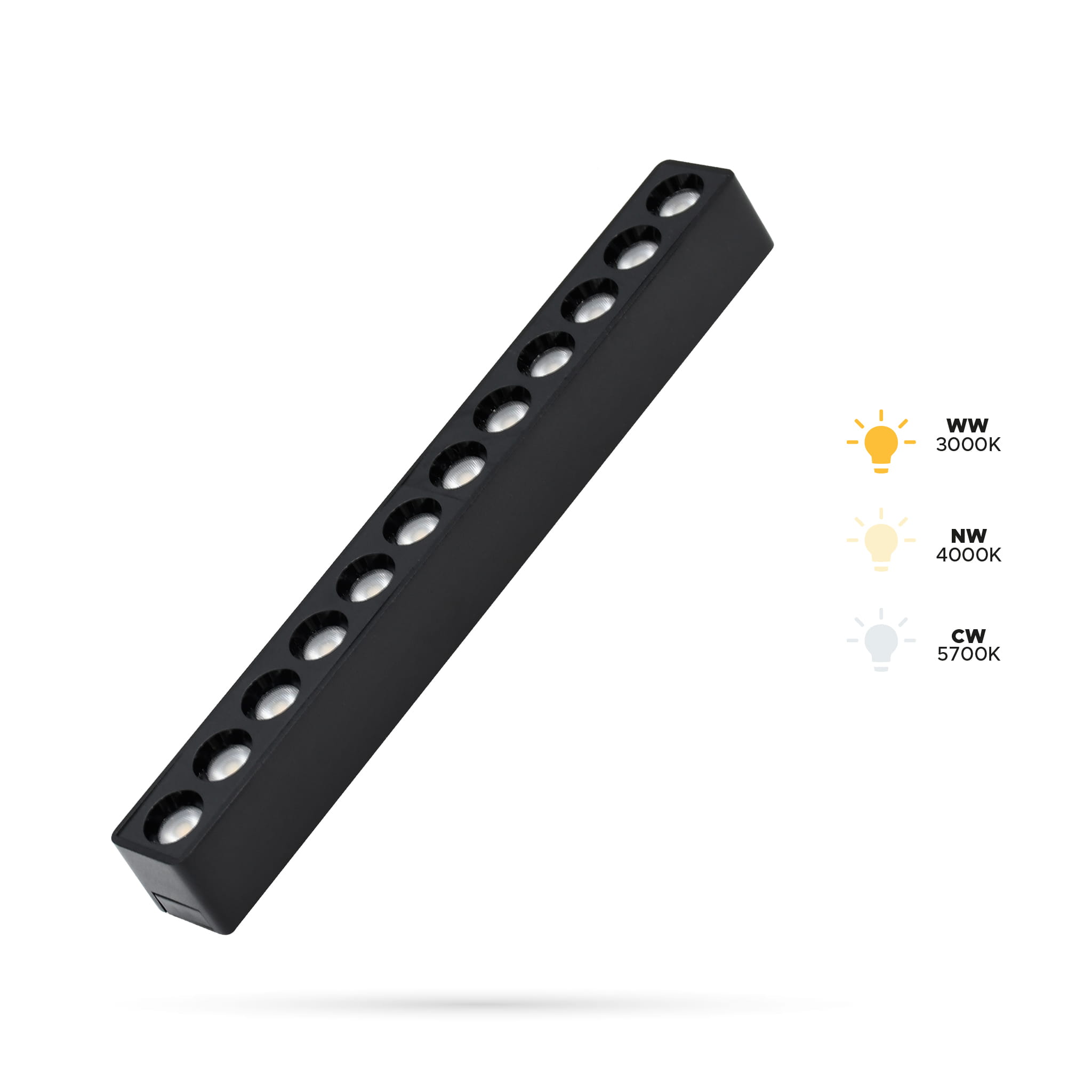 12-w-linearstrahler S12 Für Slim Track- Und Fiberflex-schienen, 48 V Dc, 3 Farbtemperaturen (3000 K, 4000 K, 5700 K)