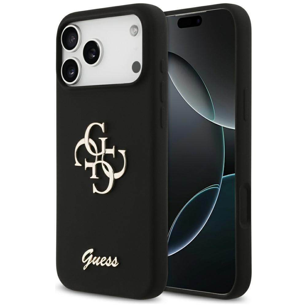Guess Silikonhülle Mit Großem 4g-schriftzug Für Iphone 17 Pro Max, Schwarz