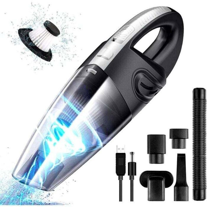 Kabelloser Handstaubsauger – 120 Watt – 2200 Mah – 20–30 Minuten Laufzeit – Waschbarer Filter – Geräuschreduzierung