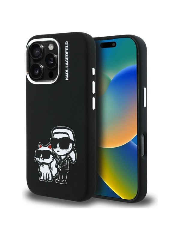 Karl Lagerfeld Silikon-hülle Karl&choupette Sketch Magsafe Für Iphone 16 Pro Schwarz