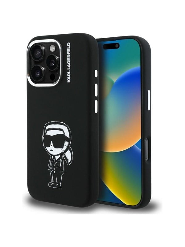 Karl Lagerfeld Silikon-magsafe-hülle Mit Karl-sketch Für Iphone 16 Pro Max, Schwarz