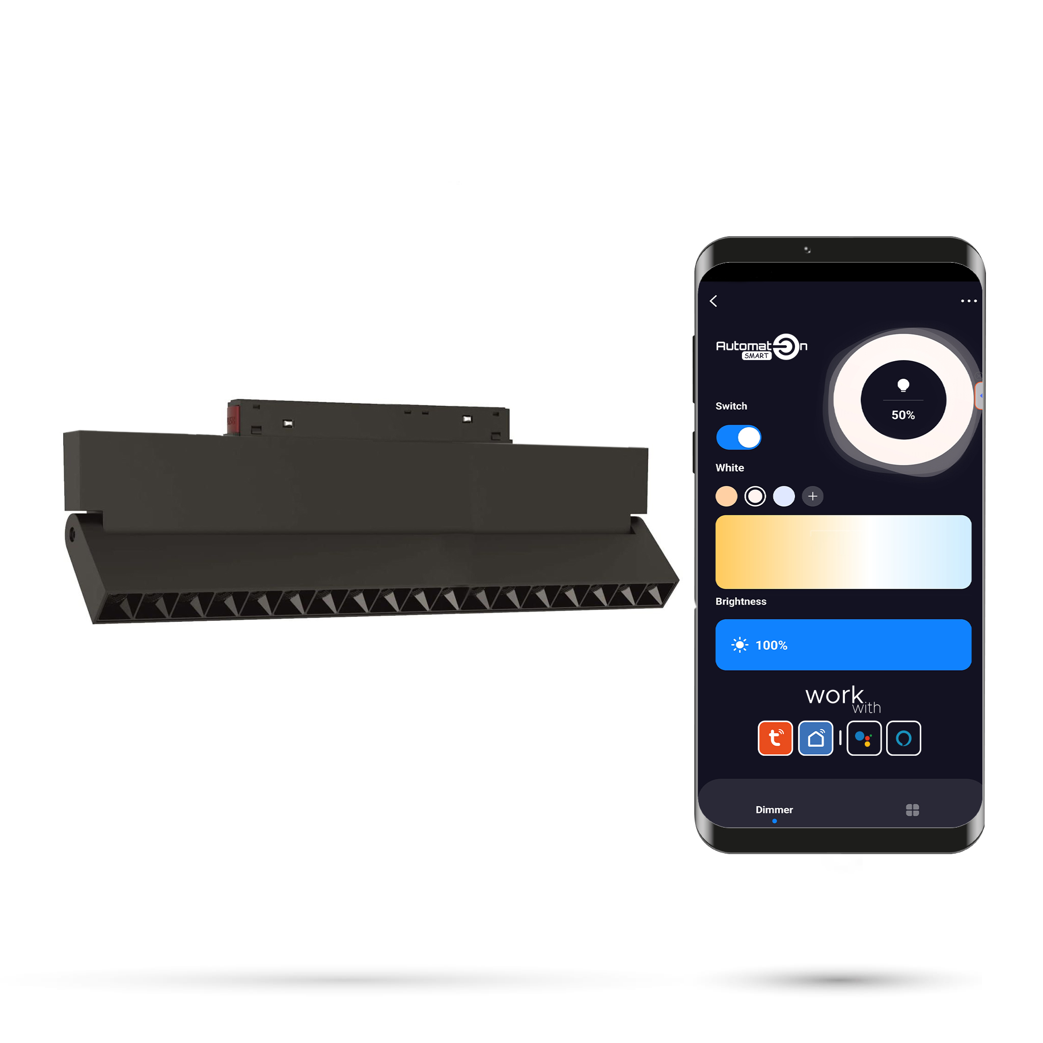 Wifi-zigbee-led-linearstrahler, Dimmbar, 18 W, Für Magnetschienen, Smart Track, 48 V Dc, 3000–6000 K