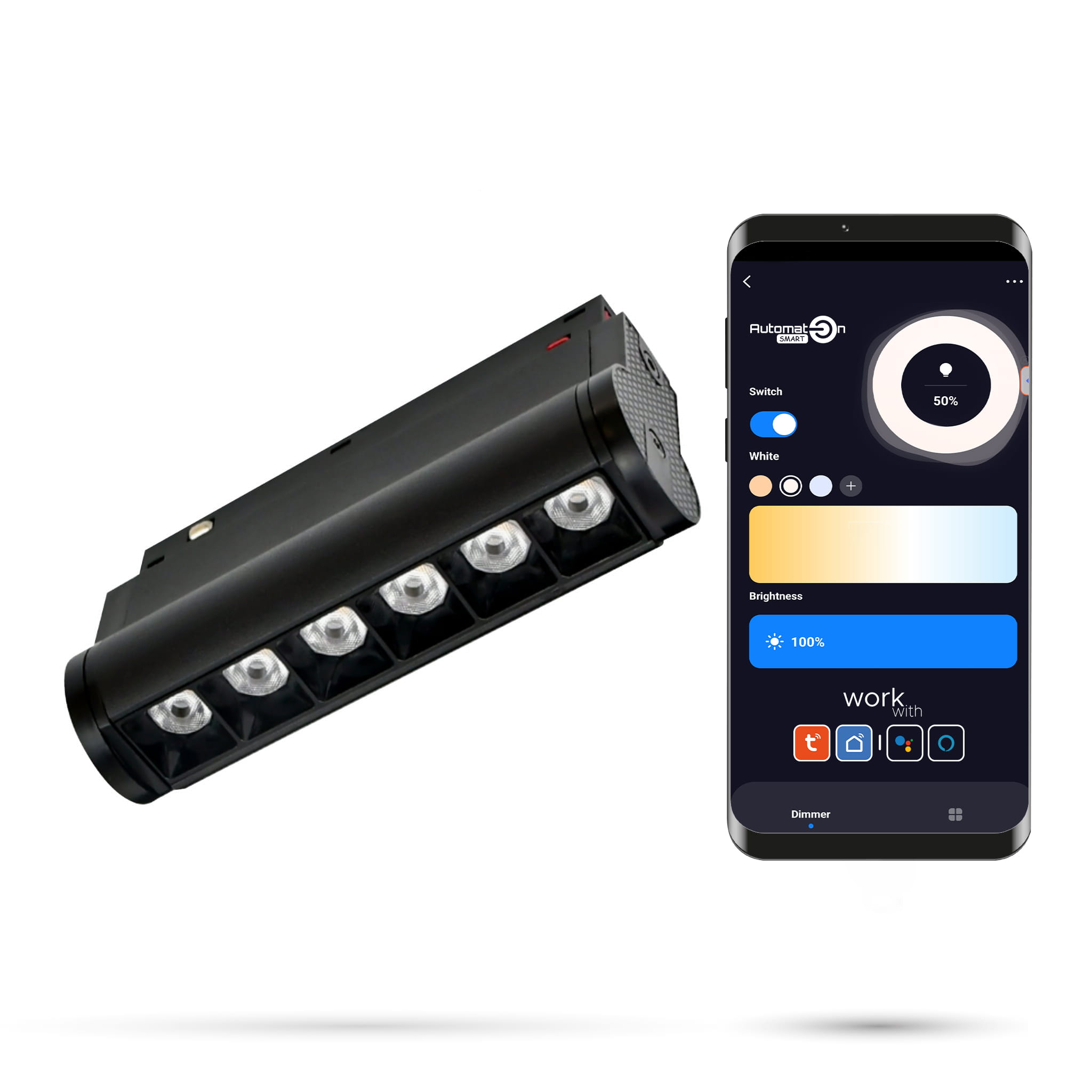 Led-linearstrahler Mit Wlan/zigbee, Einstellbar, 6 W, Für Magnetschienen, Smart Track, 48 V Dc, 3000–5000 K, Dimmbar