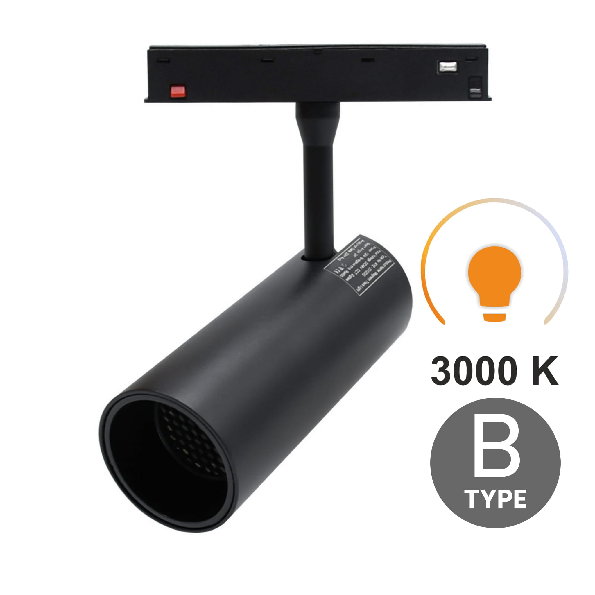 Led-schienenstrahler 20 W, 3000 K Warmweiß, Typ B Für Magnetschienen Smart Track 48 V Dc
