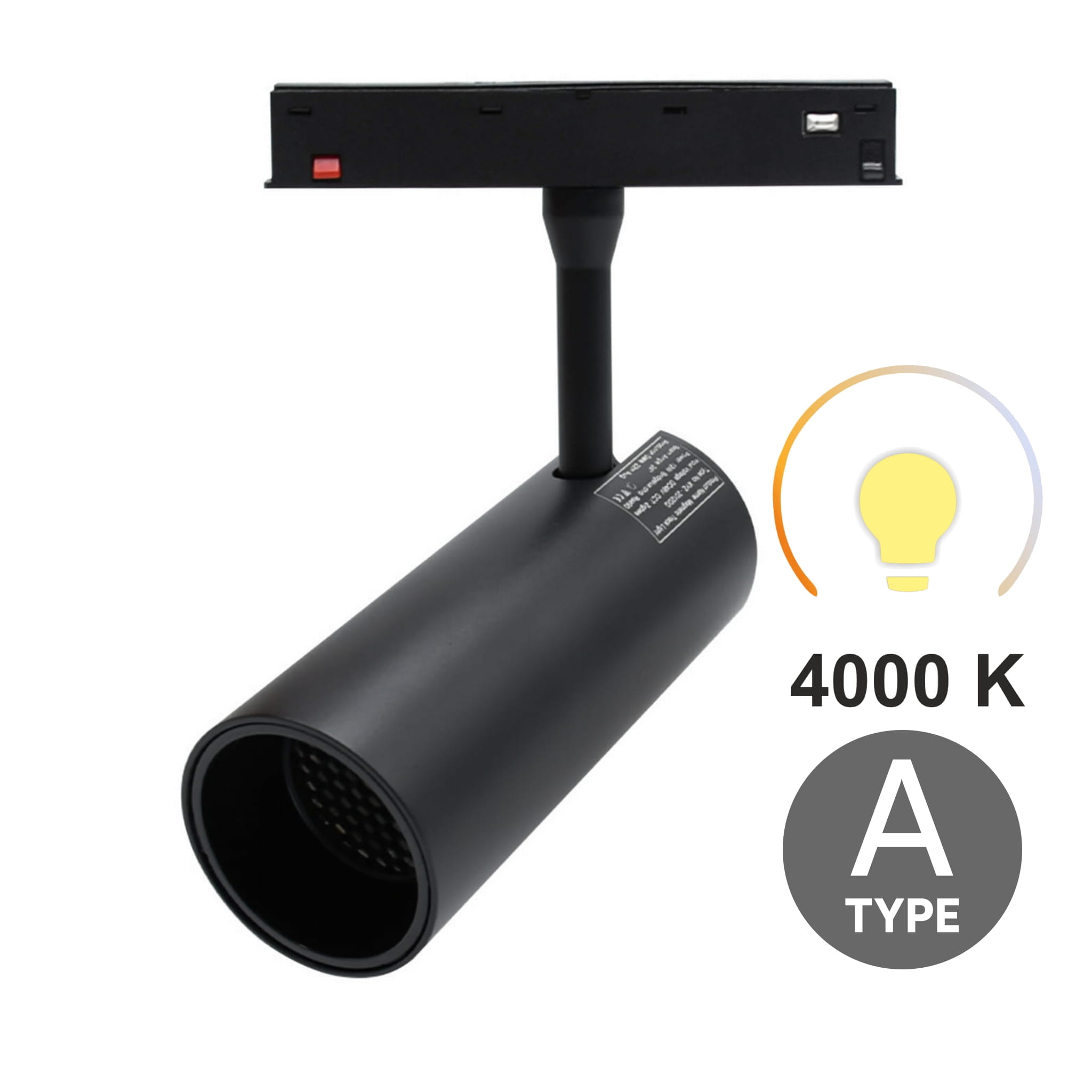 Led-schienenstrahler 20 W 4000 K Neutralleiter Typ A Für Magnetschienen Smart Track 48 V Dc