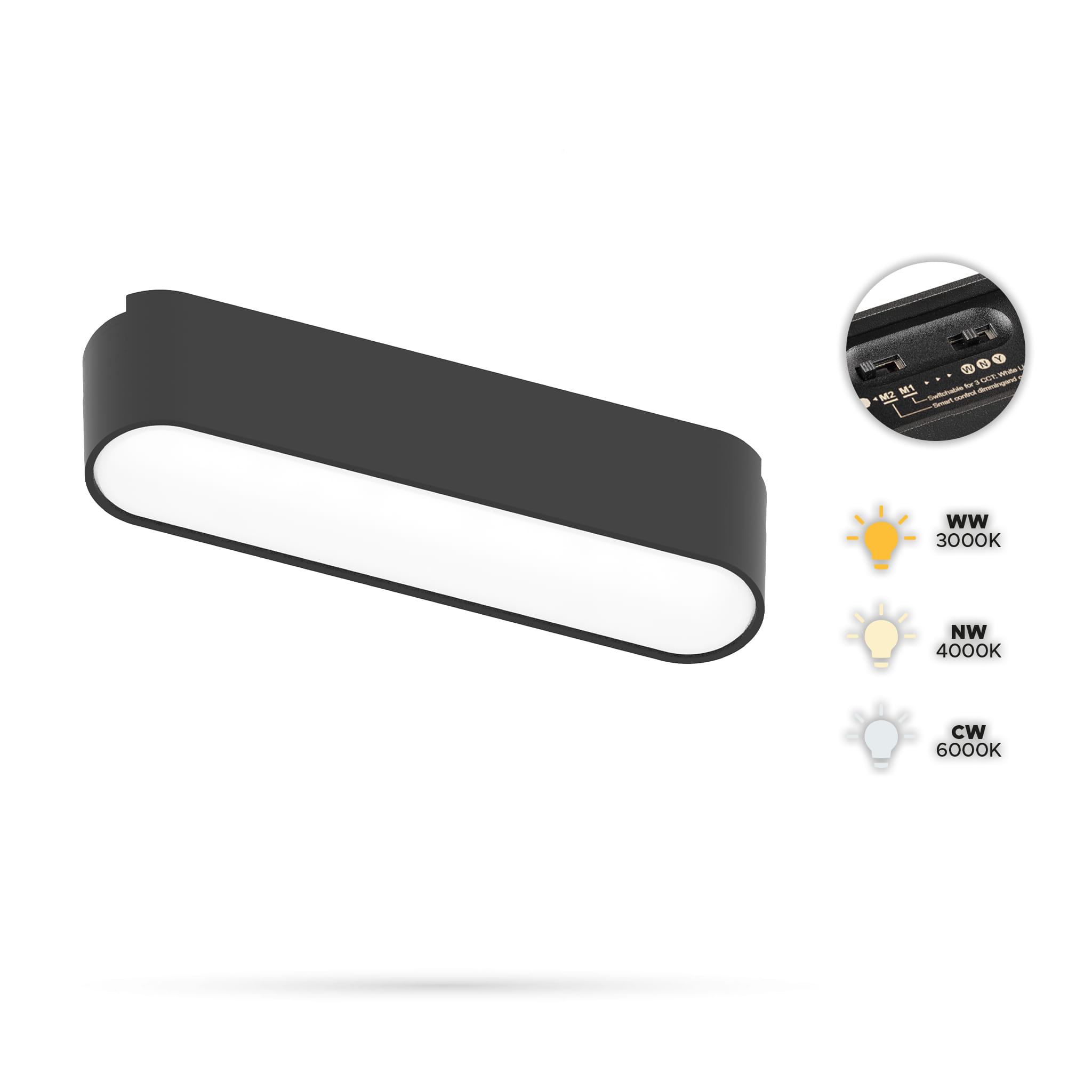 Flutlicht-linearstrahler 6w F6 Für Slim Track Und Fiberflex Schienen 24vdc 3cct 3000k, 4000k, 6000k