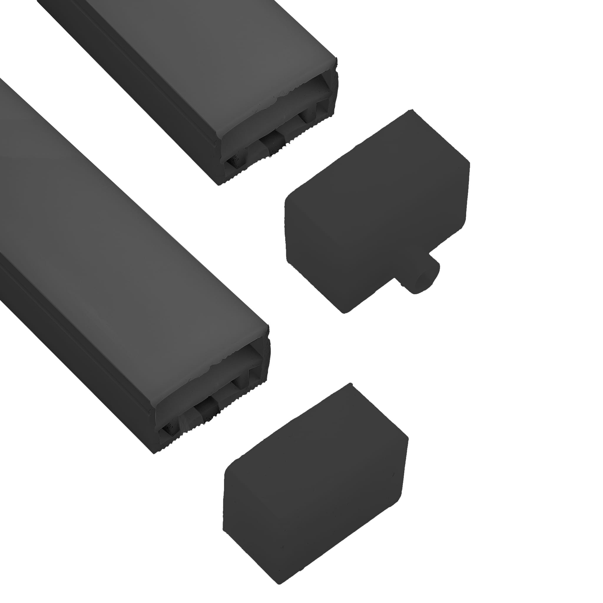 Schwarze Endkappe Für Flexibles Silikon-led-profil, Schwarz, 30 X 20 Mm, Set