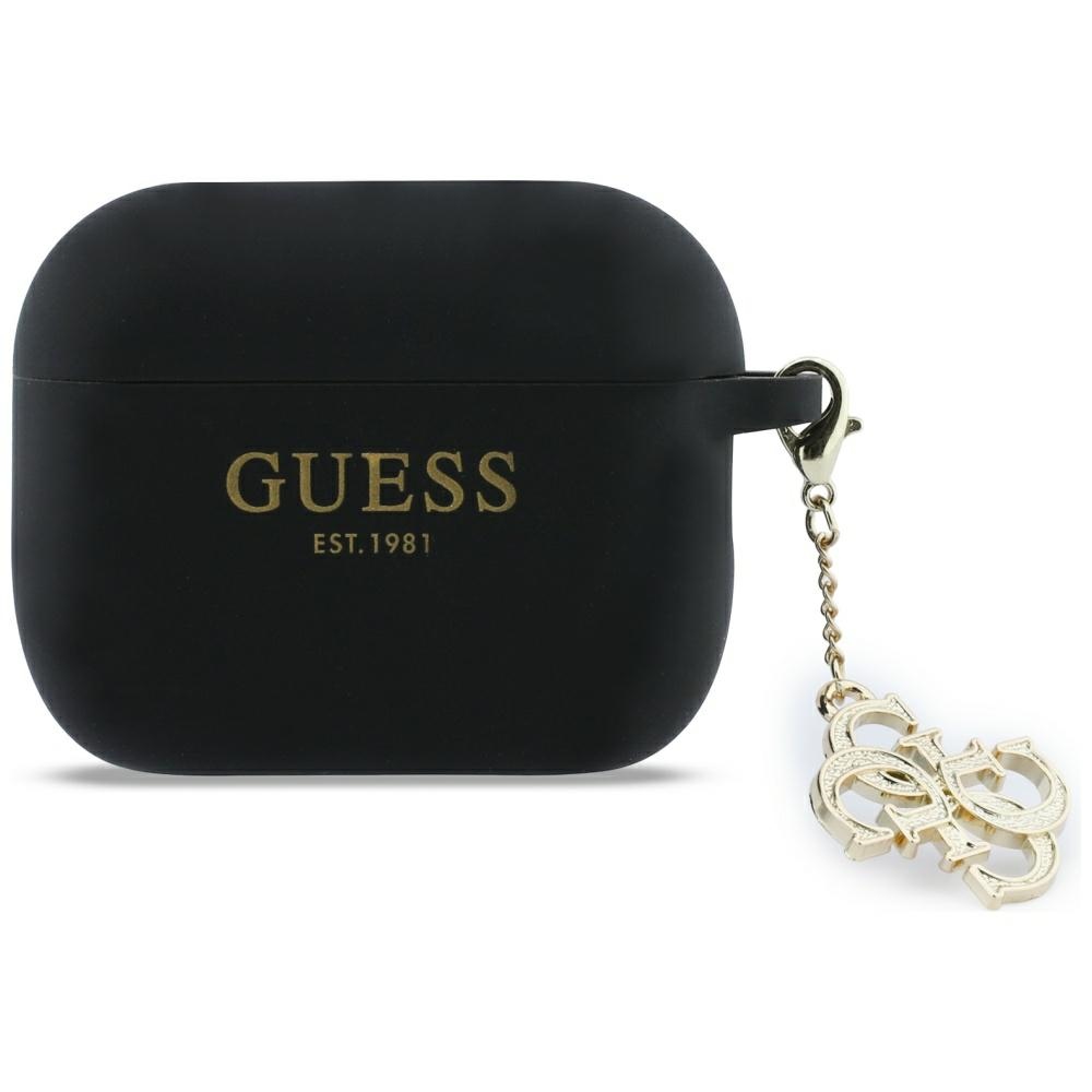 Guess Silikon-4g-charm-hülle Für Airpods Pro 3 Schwarz