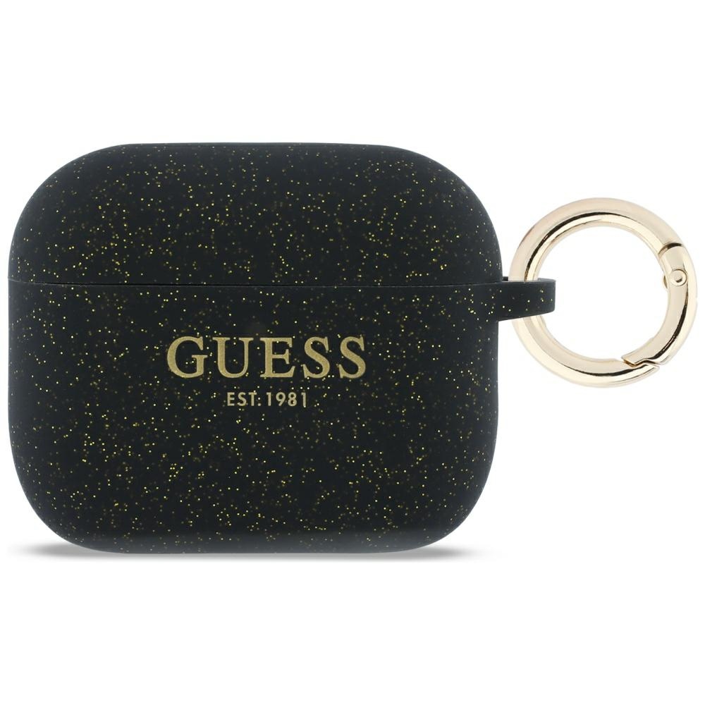 Guess Silikon-glitzerringhülle Für Airpods Pro 3 Schwarz