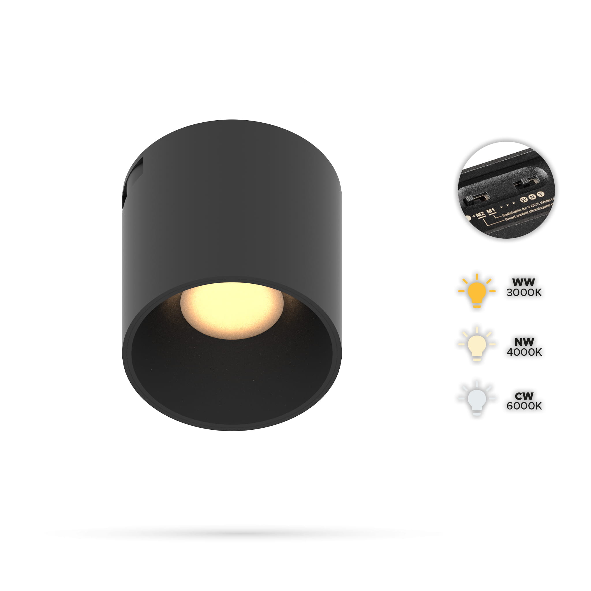 Spotlight 6w D68f Für Slim Track Und Fiberflex Schienen 24vdc 3cct 3000k, 4000k, 6000k