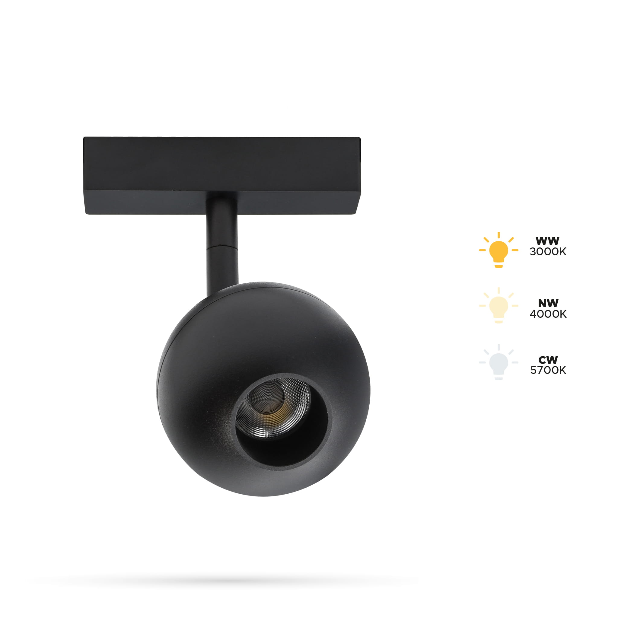 Trackball-reflektor 10w Q80 Für Slim Track Und Fiberflex Schienen 48vdc 3cct 3000k, 4000k, 5700k