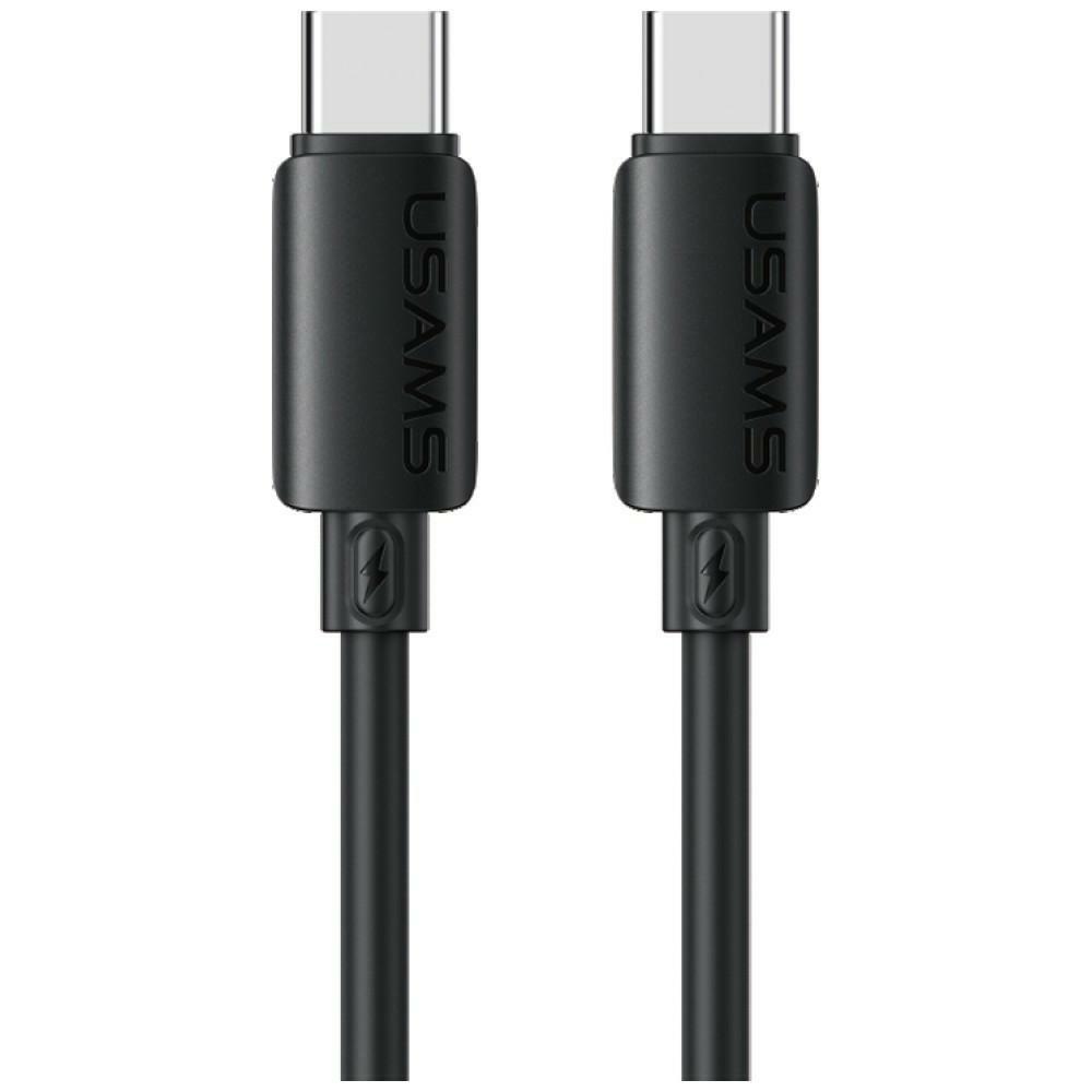 Usams U98 60w 3a Silikon-schnellladekabel Usb-c Auf Usb-c, Schwarz