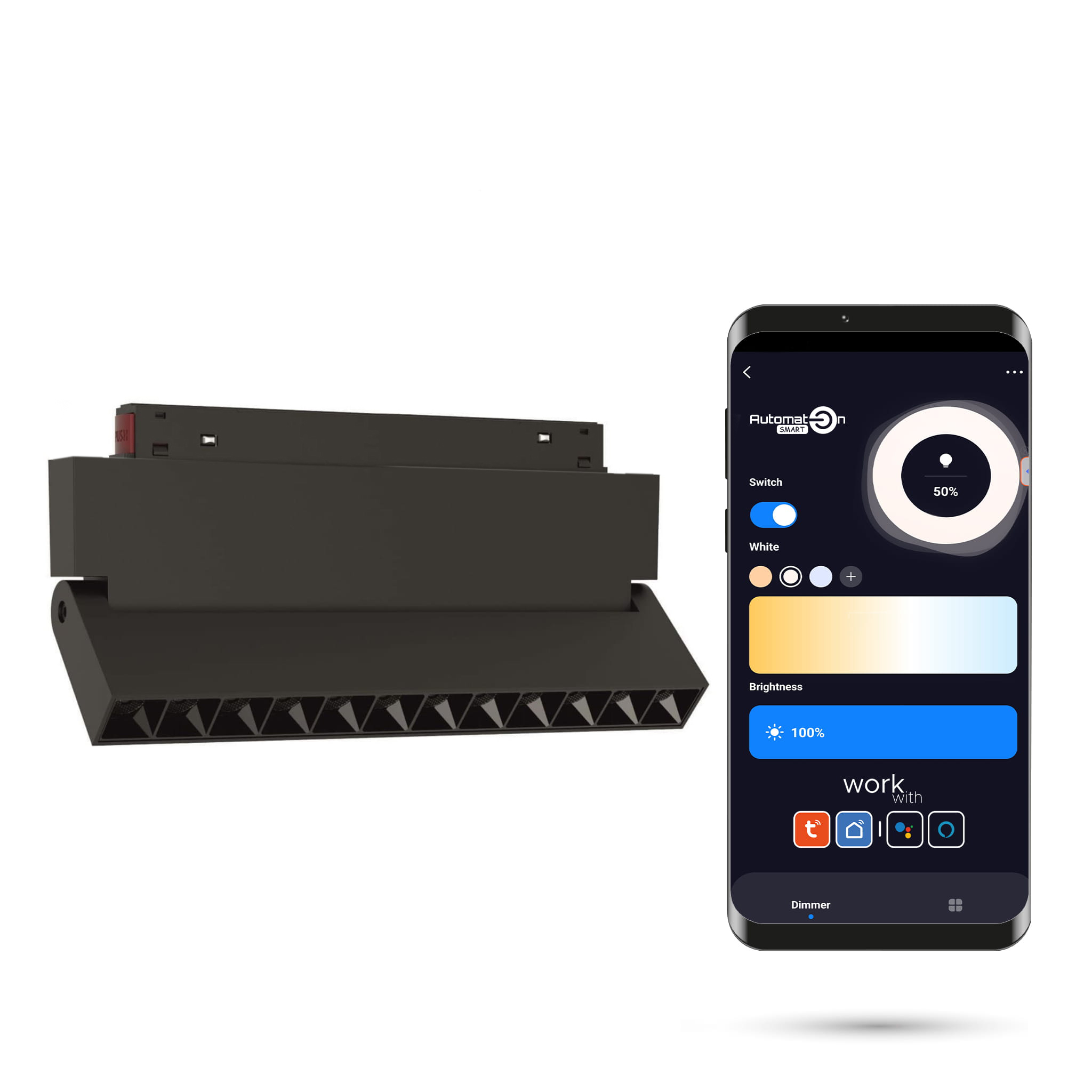 Wifi-zigbee-led-linearstrahler, 12 W, Dimmbar, Für Magnetschienen, Smart Track, 48 V Dc, 3000–5000 K