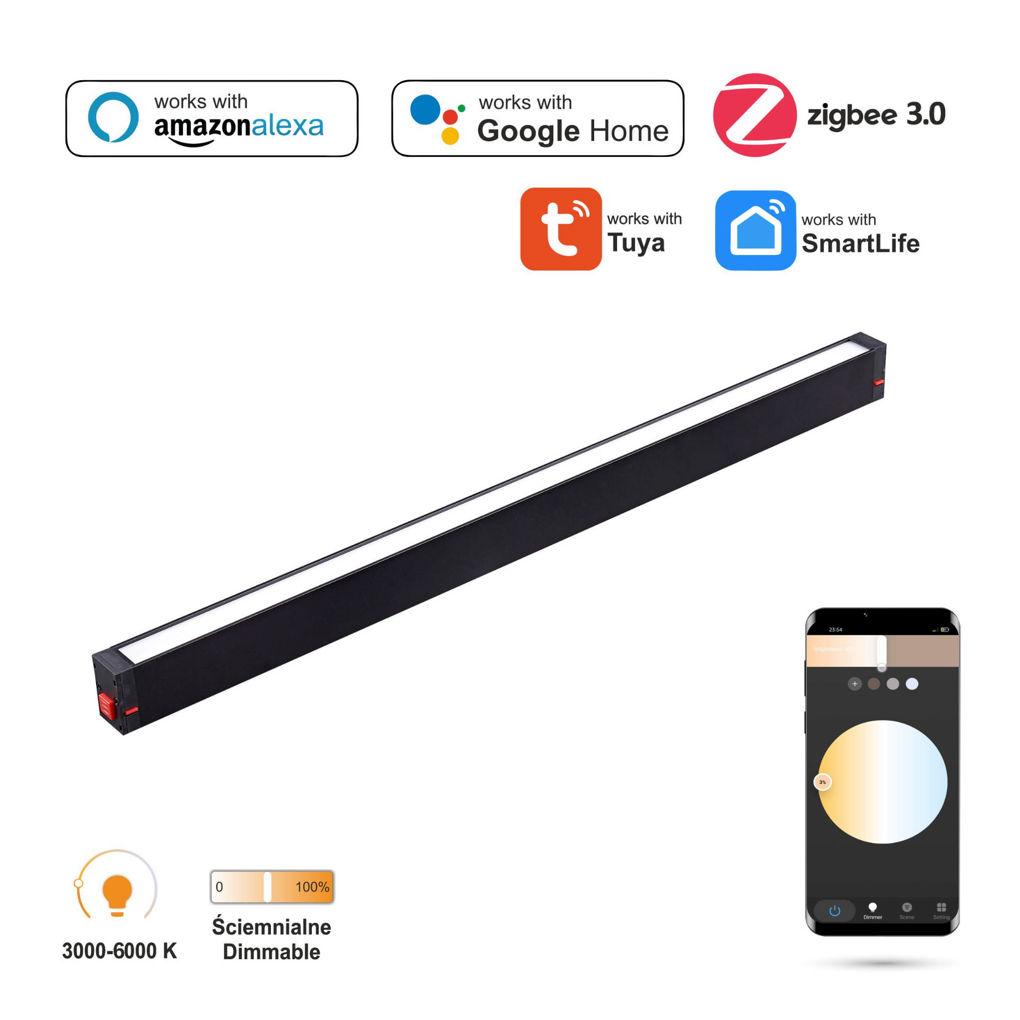 Wifi-zigbee-led-flutlichtstrahler 27 W Für Magnetschienen Smart Track 230 V Ac 3000–5000 K Dimmbar