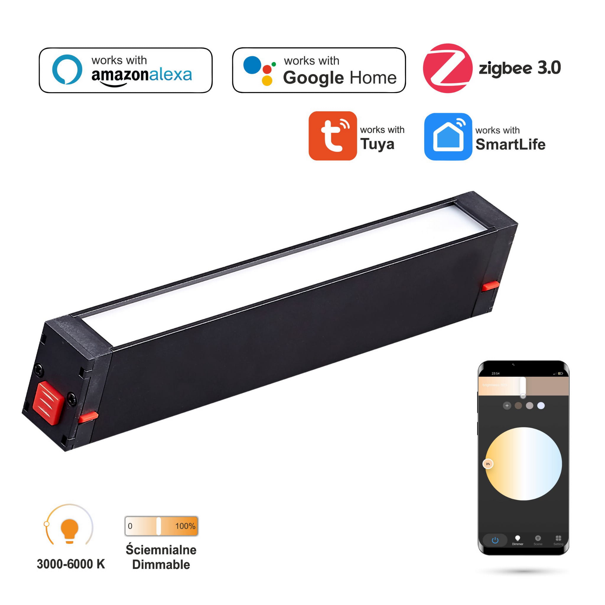Wifi-zigbee-led-flutlichtstrahler 9w Für Magnetschienen Smart Track 230vac 3000-6000k Dimmbar