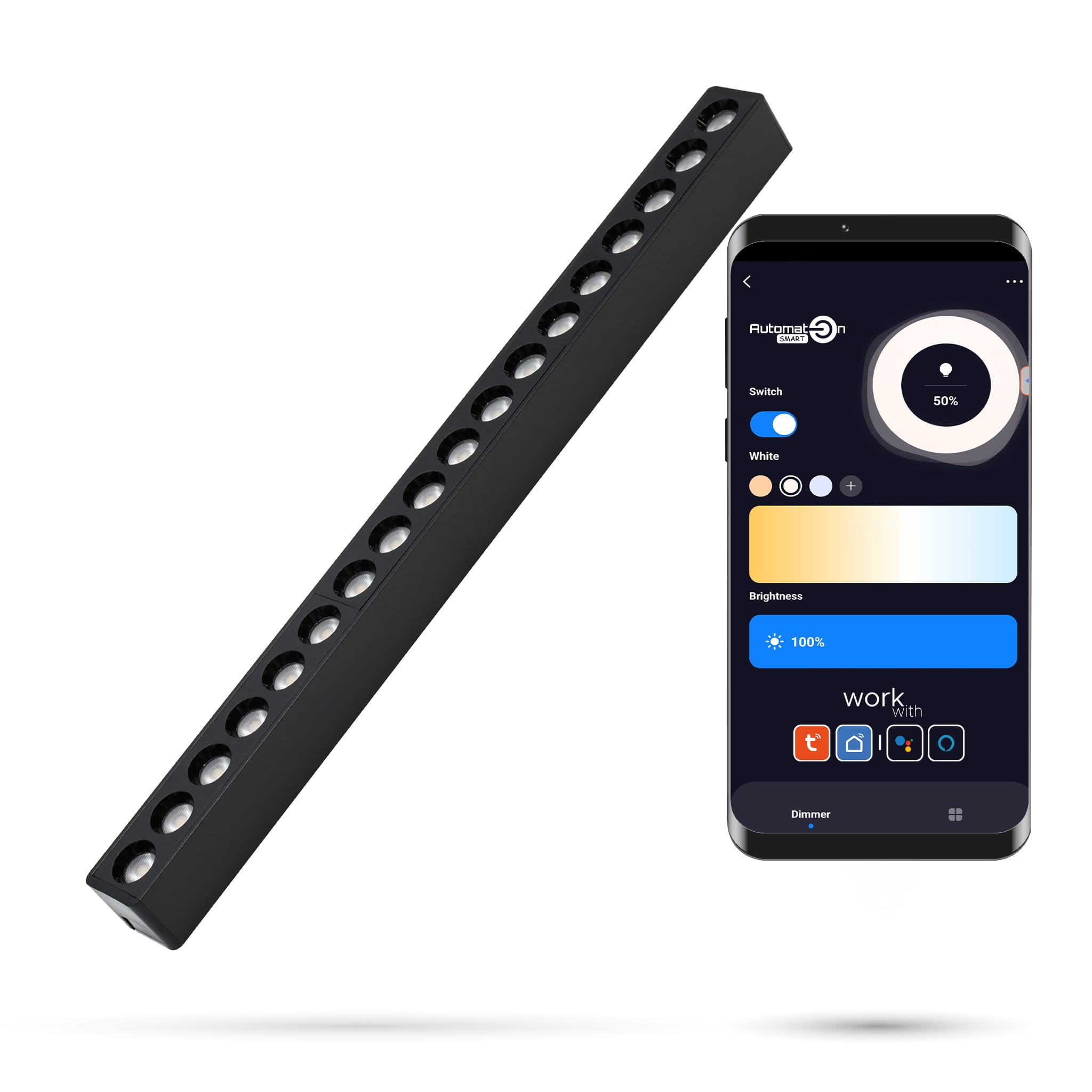 Tuya Grille 24w S24 Zigbee Linear-strahler Für Slim Track Und Fiberflex Schienen, 48 V Dc, 3000–6000 K, Dimmbar