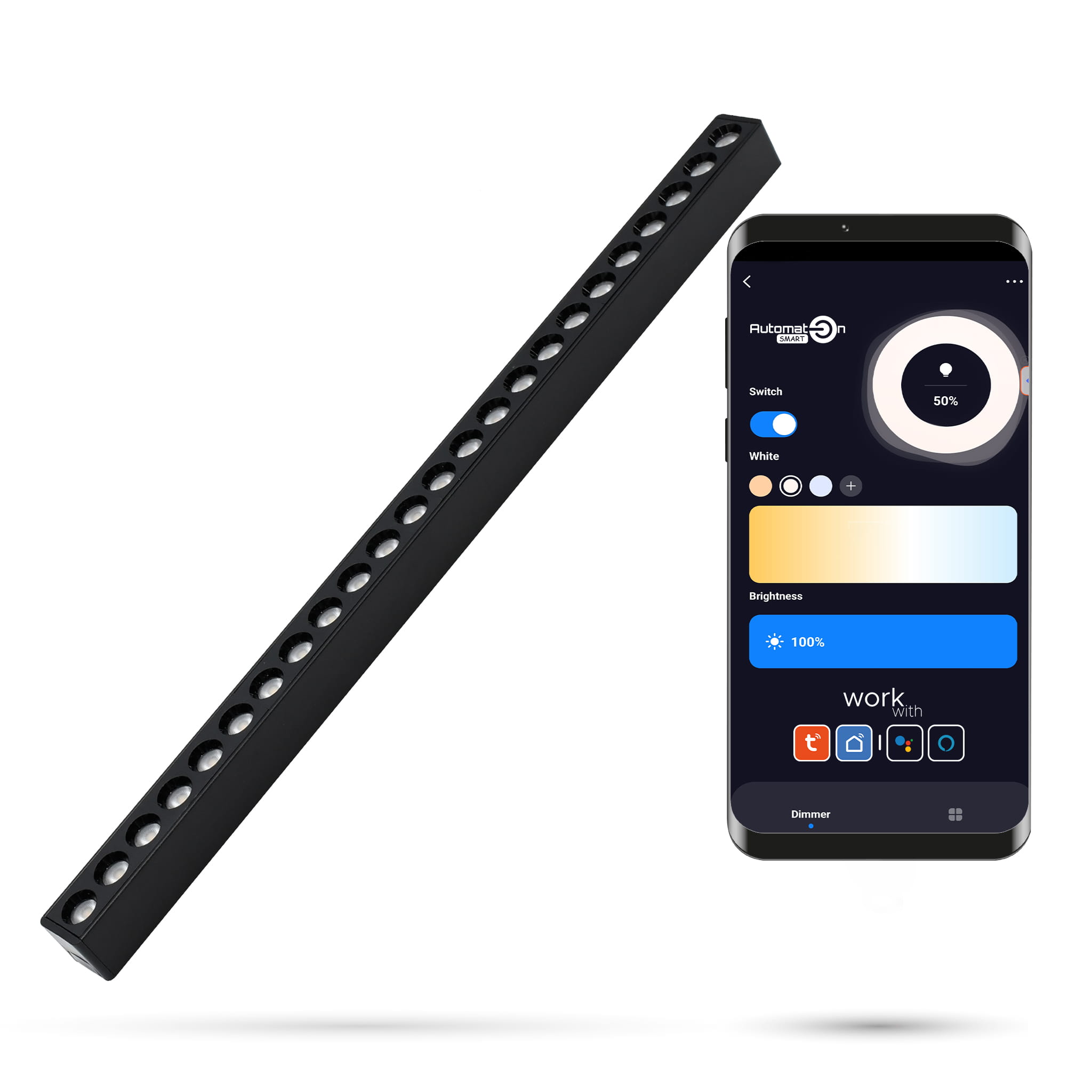 Tuya Grille 30w S30 Zigbee Linearstrahler Für Slim Track Und Fiberflex Schienen, 48 Vdc, 3000–6000 K, Dimmbar