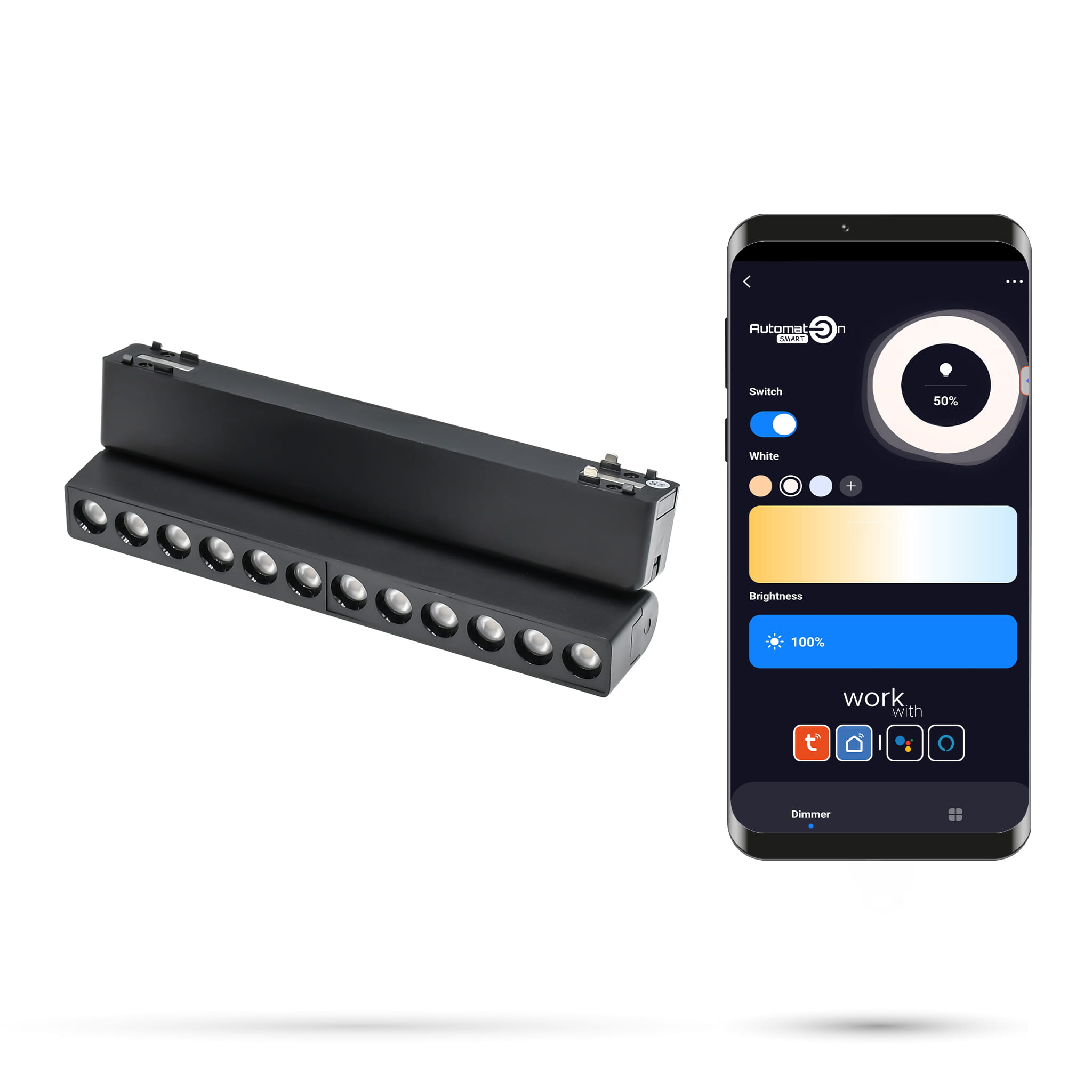 Tuya Grille Reg 12w Zs12 Zigbee Linear-spotlight Für Slim Track Und Fiberflex Schienen 48vdc 3000-6000k Dimmbar