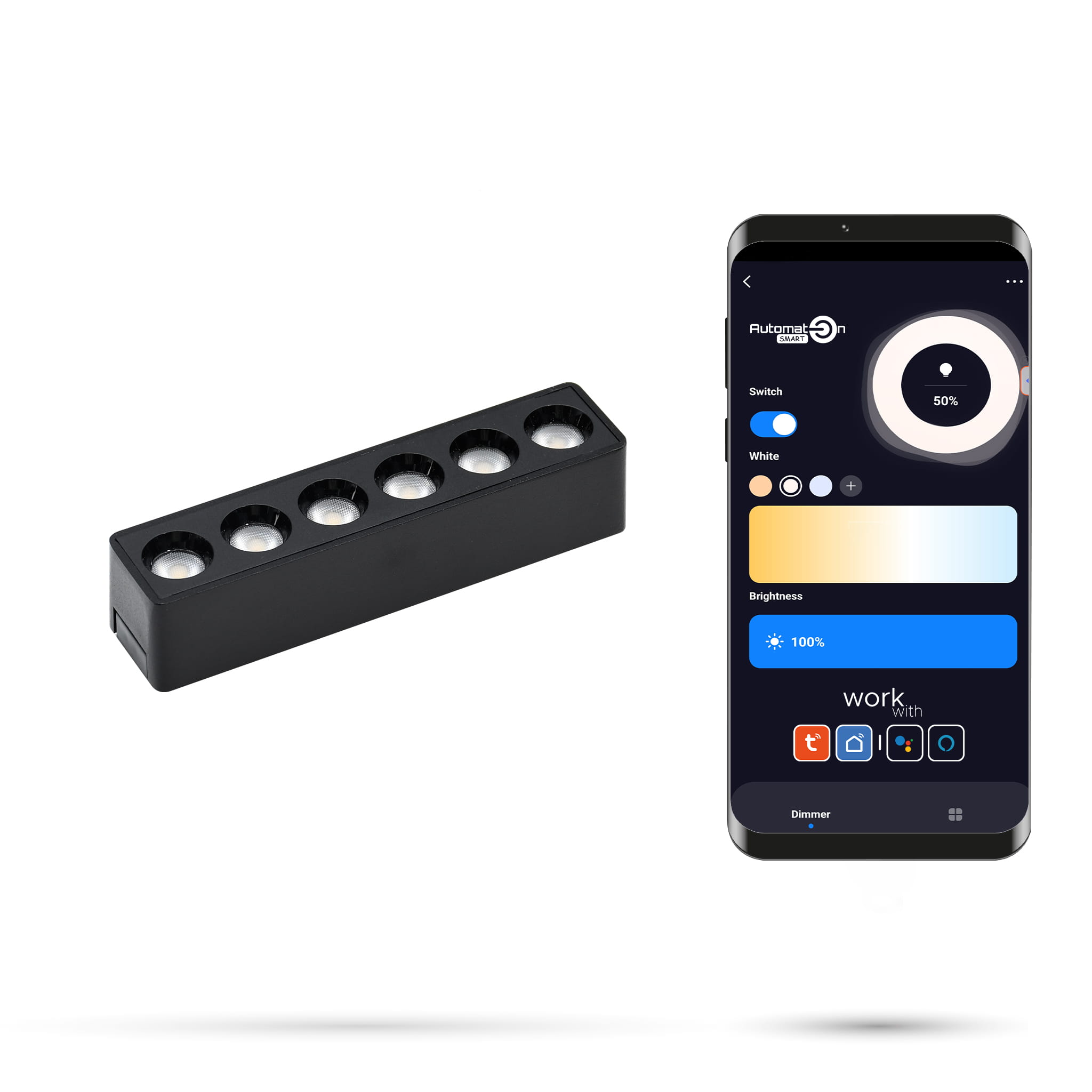Tuya Grille 6w S6 Zigbee Linear-strahler Für Slim Track Und Fiberflex Schienen 48vdc 3000-6000k Dimmbar