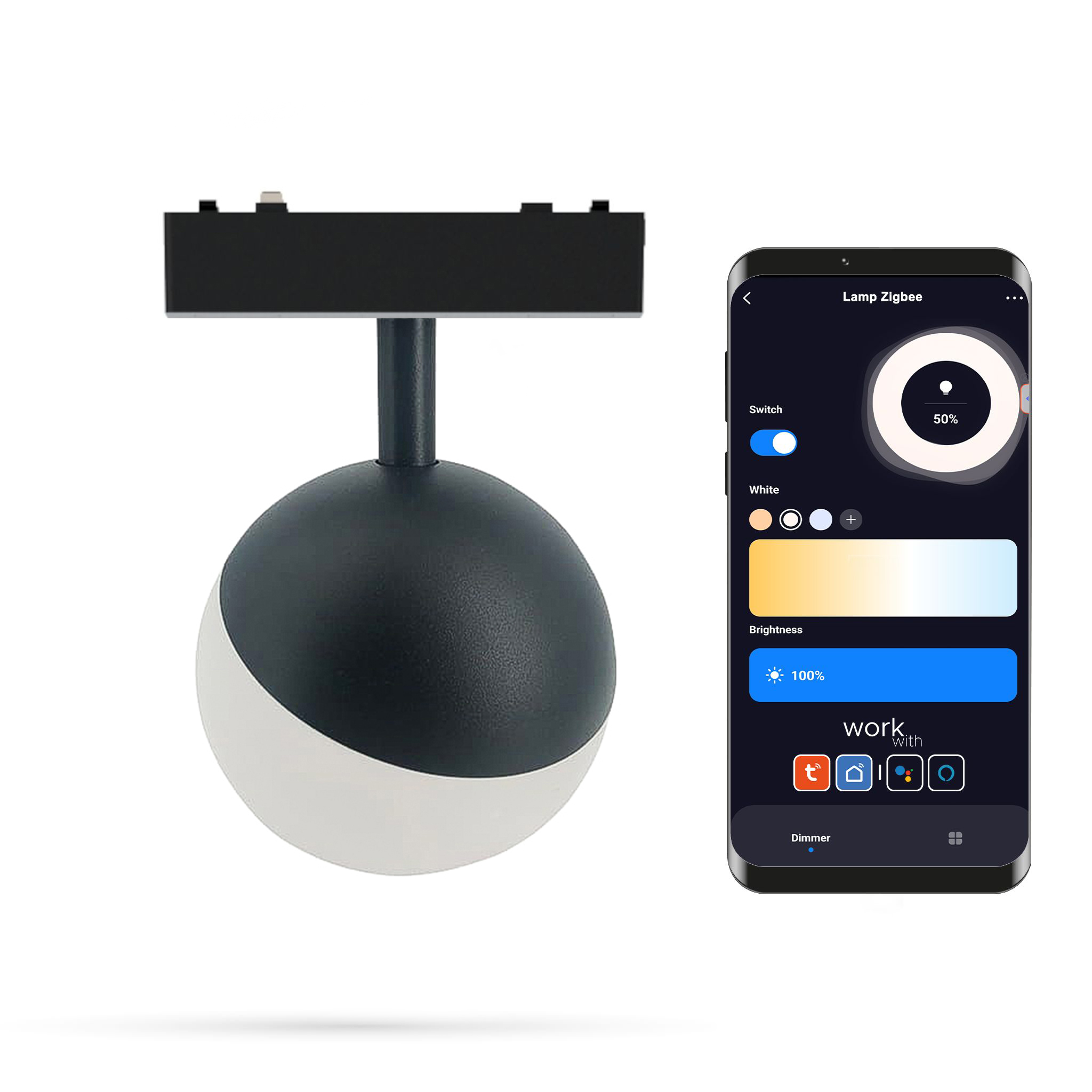 Zigbee Tuya Kula 6w D-lampe Für Magnetschienen Slim Track 48vdc 3000-6000k Dimmbar
