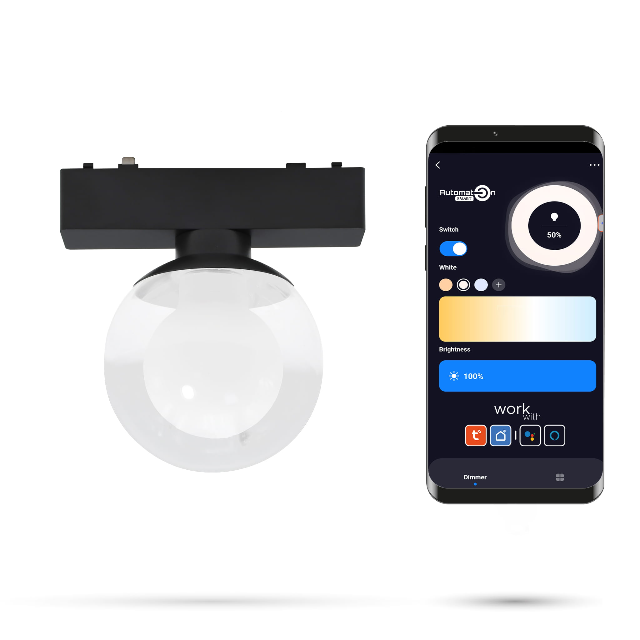 Tuya Kula 6w B80 Zigbee-strahler Für Slim Track- Und Fiberflex-schienen, 48 V Dc, 3000–6000 K, Dimmbar