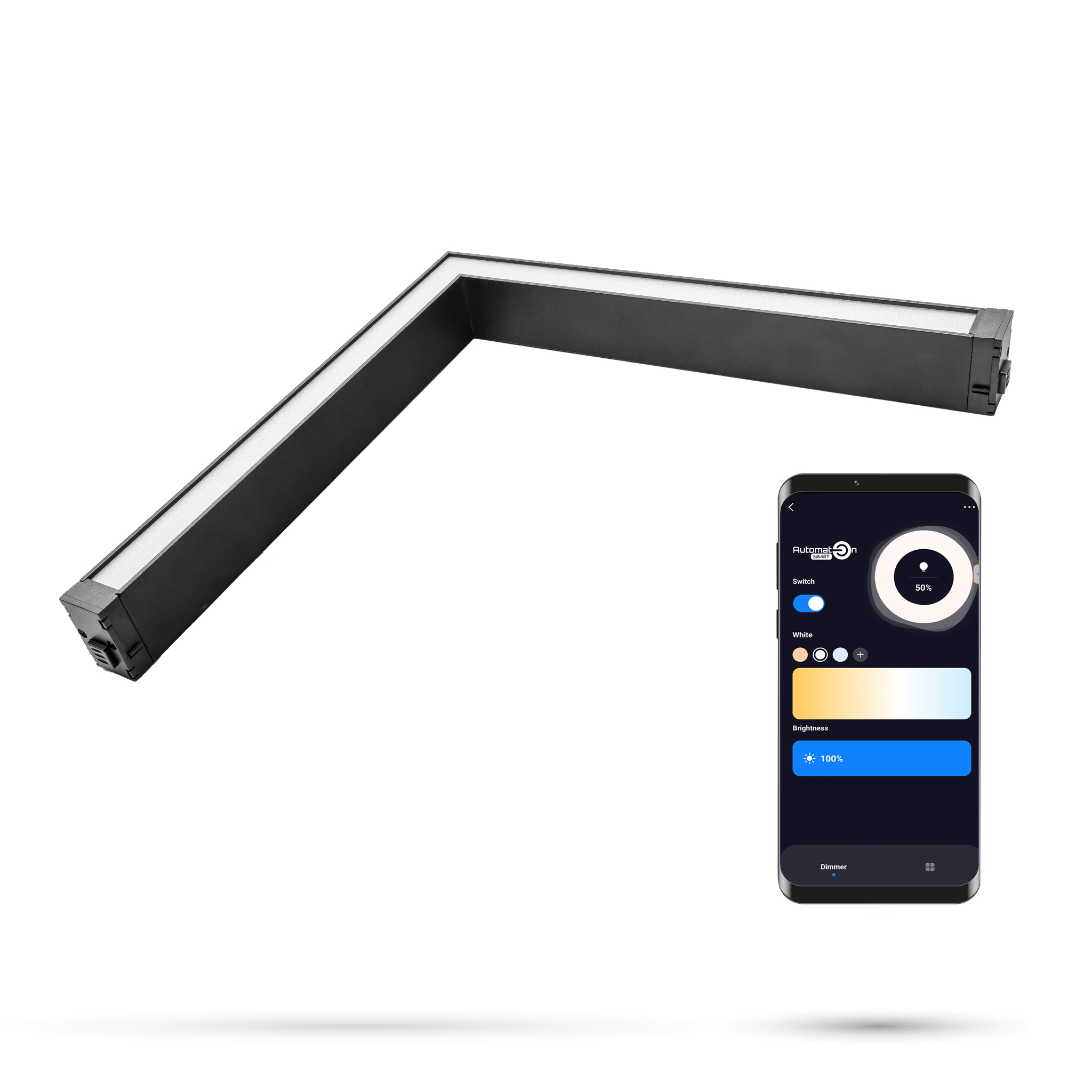 Horizontaler Led-linearstrahler Mit Wlan, Zigbee Und Ultron-technologie, 16 W, Für Magnetschienen, Smart Track, 230 V Ac, 3000–5000 K, Dimmbar