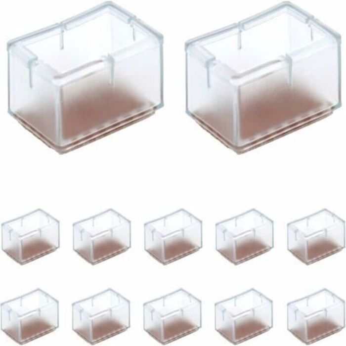 12er-packung Rechteckige Silikon-stuhlbeinschoner, Geeignet Für Stuhl-/tisch-/sofabeine, 24-30 Mm Breit X 39-47 Mm Lang.