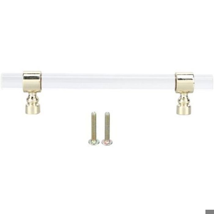 Goldfarbene, Transparente Kristallacrylgriffe Mit 128 Mm Lochabstand, Einfach An Schränken Und Schubladen Zu Montieren.