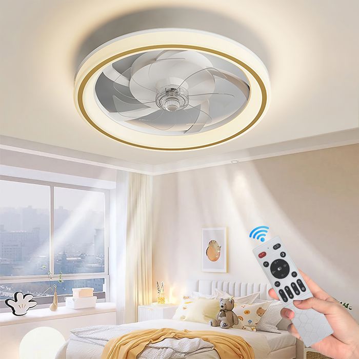 Led-deckenventilator – 48 Cm – 6 Windgeschwindigkeiten – 3 Temperatureinstellungen (dimmbar)