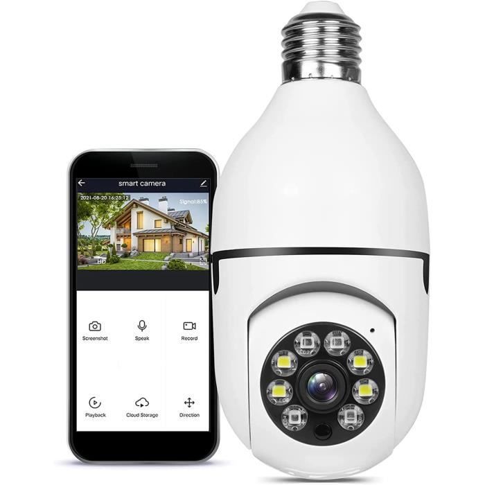 E27 Wifi-glühbirnenkamera, Drahtlose 360-grad-außenkamera, 1080p-heimüberwachungssystem, Inspektion [o1061]