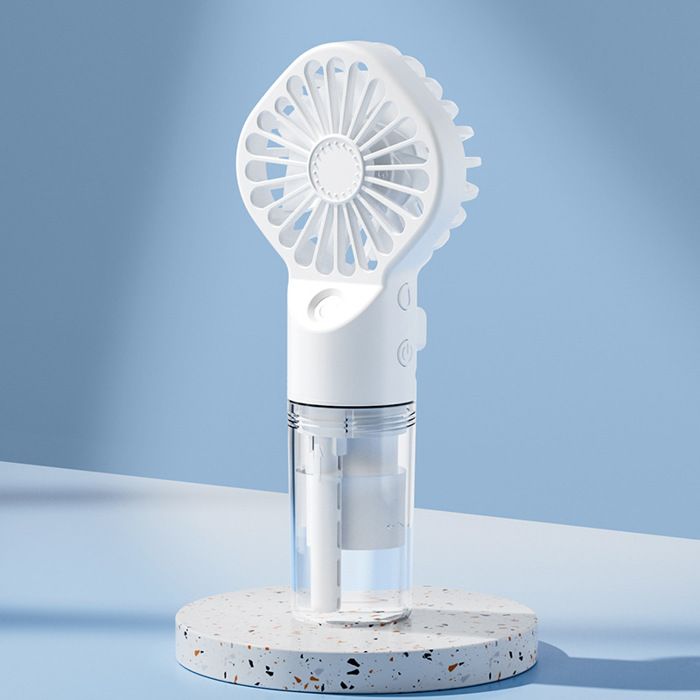 Handventilator Mit Kühlendem Nebel - Usb-aufladbar - Feuchtigkeitsspendend - Ultraportabel - Sprühnebel F3 (weiß)