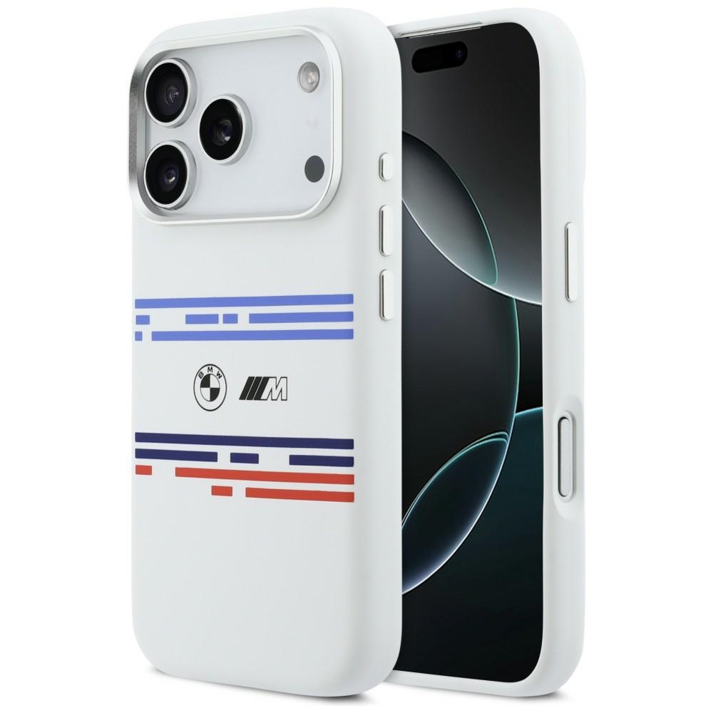 Bmw M Silikonhülle Mit Horizontaler Linie Und Magsafe-funktion Für Iphone 17 Pro, Weiß