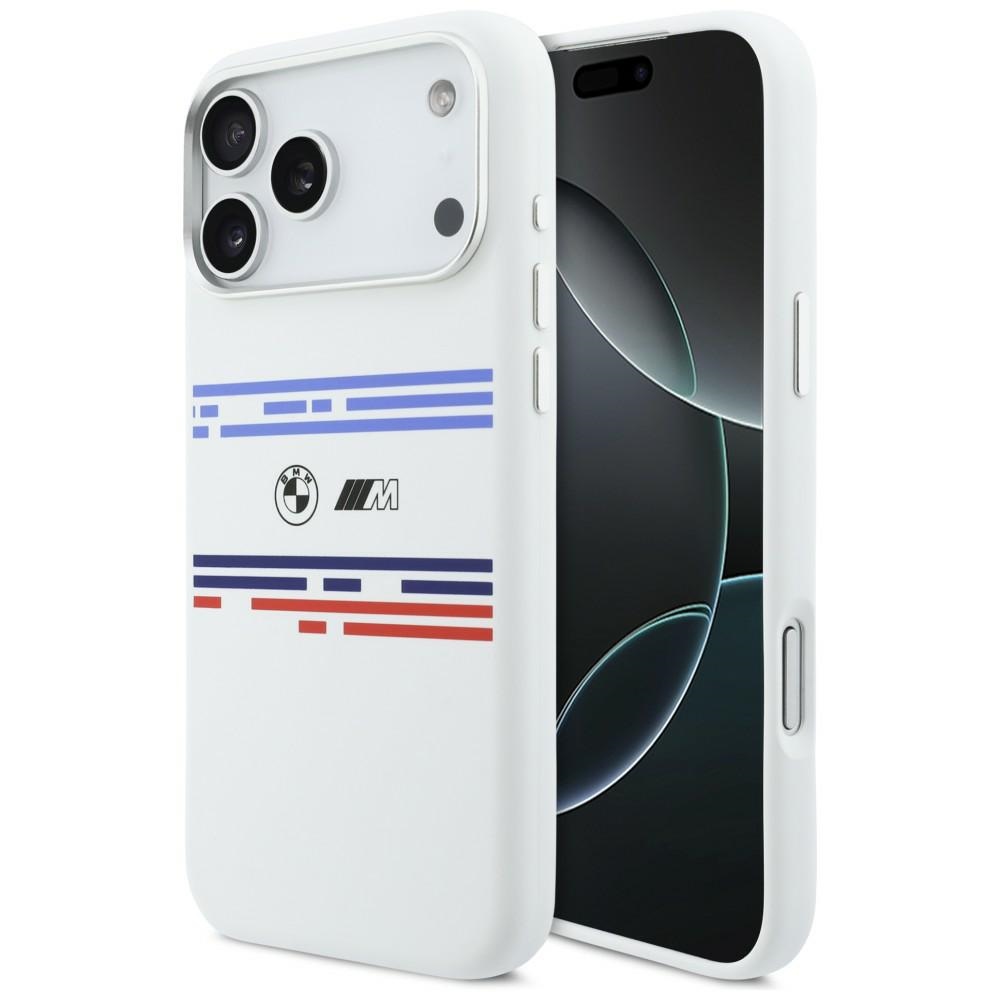 Bmw M Silikonhülle Mit Horizontaler Linie Und Magsafe-funktion Für Iphone 17 Pro Max, Weiß