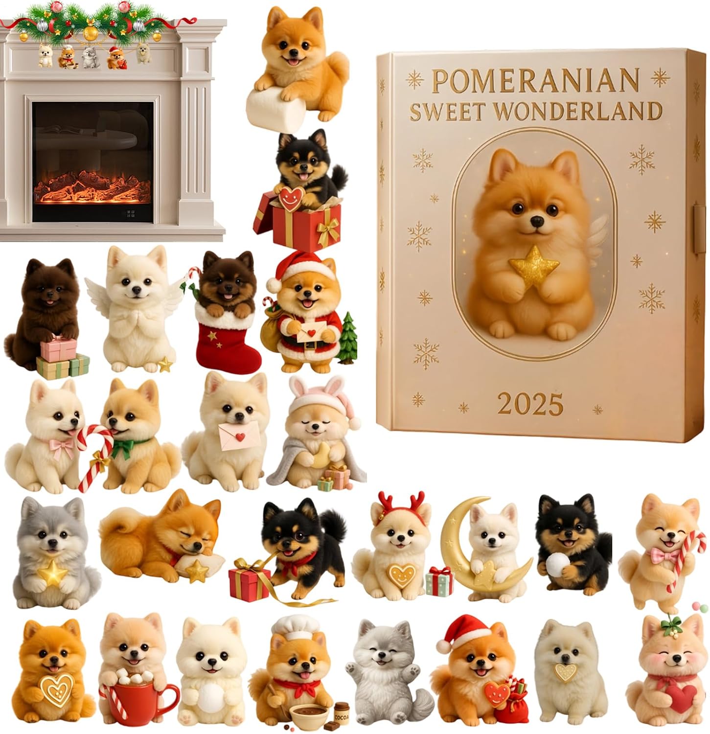 24-tägiger Adventskalender Mit Hunde-anhängern Hunde-charm-countdown-kalender 2025 Für Zuhause, Weihnachtsbaum, Wand, Tür, Geschenk Für Erwachsene